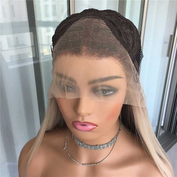 •PROMOCJA• Elegancka Długa Peruka Blond Popielaty - Naturalny Wygląd
