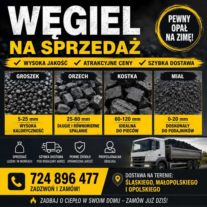 Groszek PGG  Węgiel Orzech Kostka Miał Do Podajnika