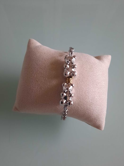 Vendo pulseira em aço inoxidavel com ursos, artesanal