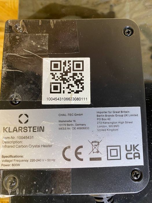 Інфрачервоний обігрівач Klarsteinз Німеччини Инфракрасный обогреватель