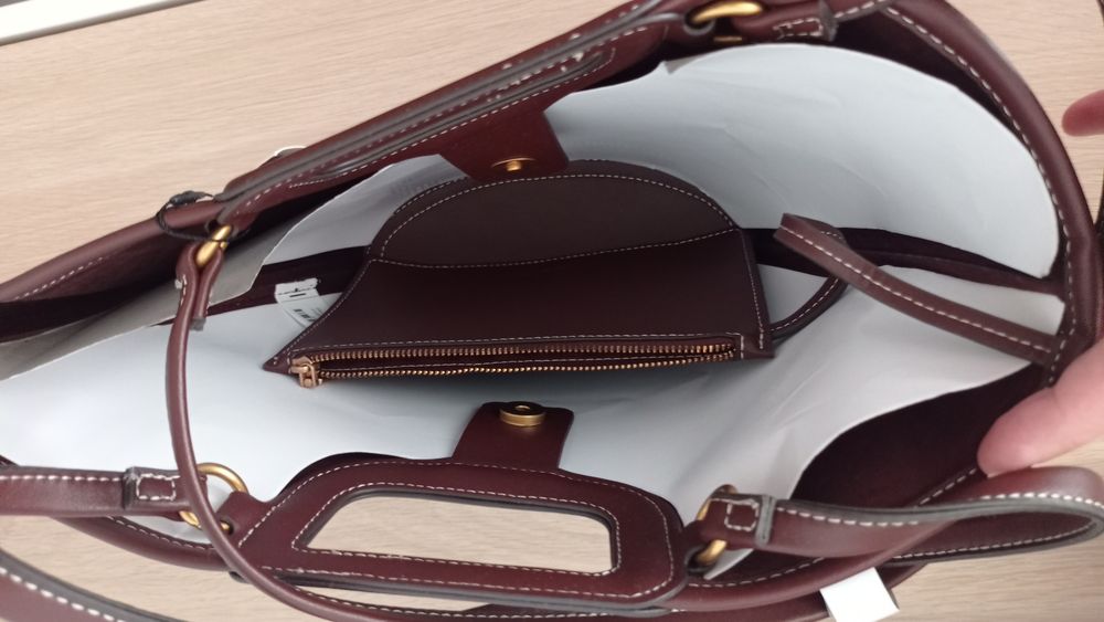 Torebka torebka  bordo skórzana shopperka