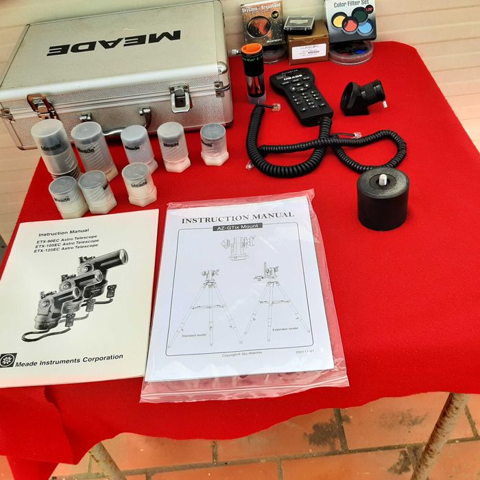 Montagem dupla AZ/GTIX com telescópio 5” mais   
 acessórios