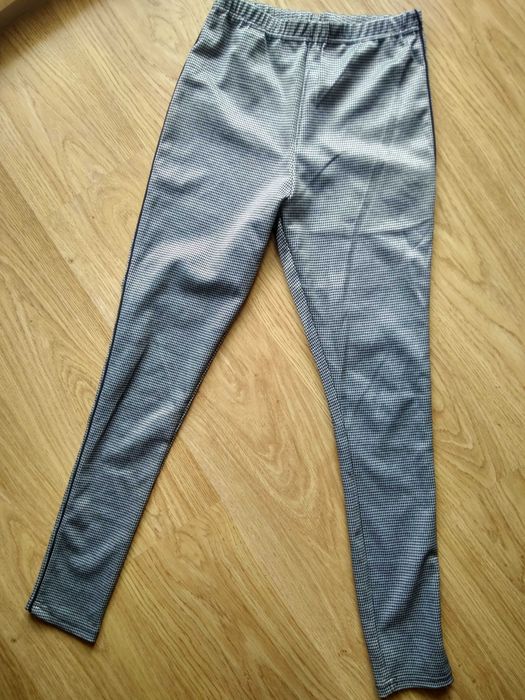 Jegginsy legginsy szare kratka lampas S