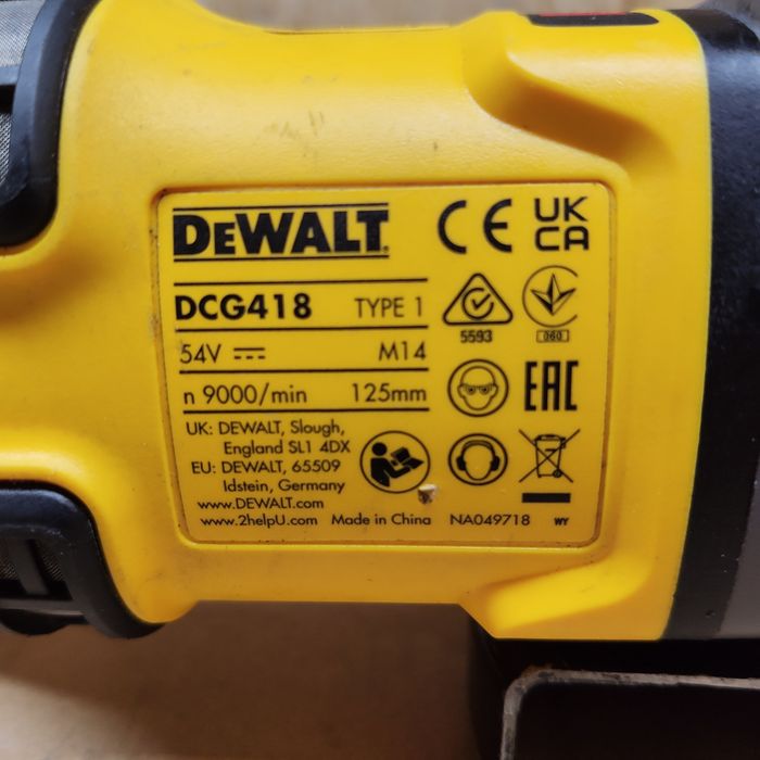Szlifierka DeWalt dcg 418  fkexvolt 54v 6 ah