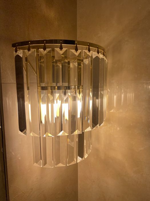 Dwa krysztalowe kinkiety