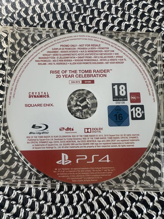 Rise of the Tomb Raider 20 Year Celebration PS4 Promo Disc | Unikat Kolekcjonerski