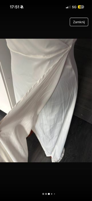 Satynowa biala suknia np na ślub