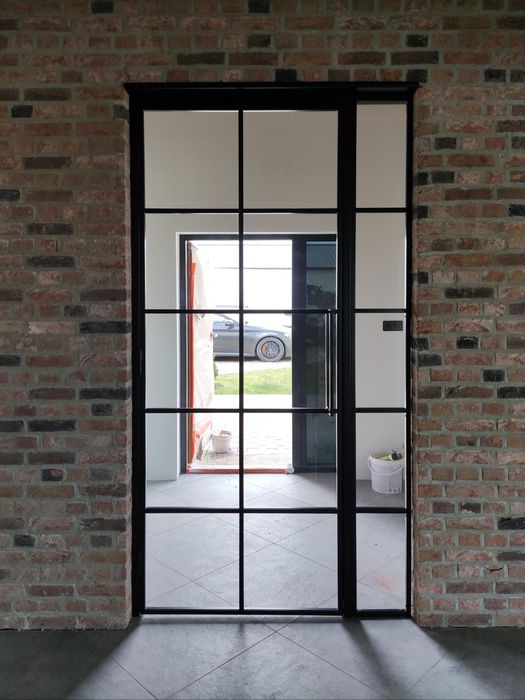 Drzwi loftowe, industrialne, przeszklenie, loft