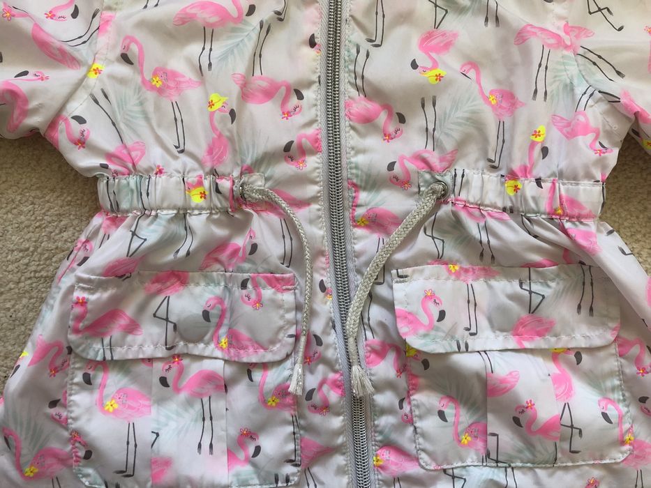 Kurtka jesienna wiosenna dziewczęce flamingi F&F 98