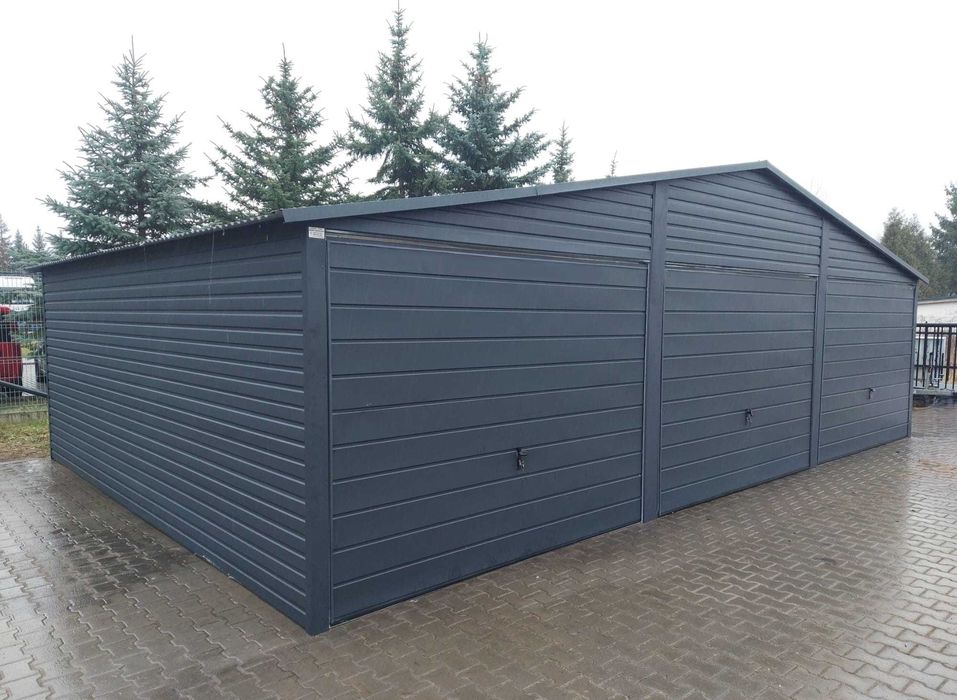 Garaż blaszany 9x5 PREMIUM kolor Dąb Orzech Grafit Garaże blaszane 9x5 9x6 9x7 dostawa i montaz w całej Polsce !