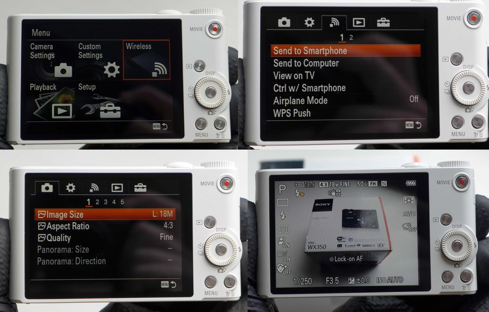 Sony Cyber-shot DSC-WX350 White/ Wi-Fi /nfc