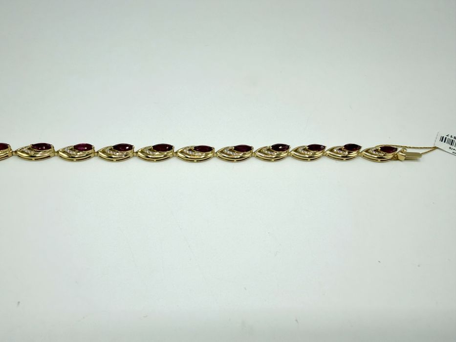 Złota bransoletka z Rubinami i Diamentami 18k