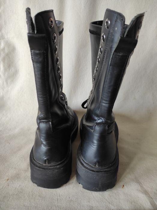 Czarne trapery workery damskie  Sergio Bardi nr 38