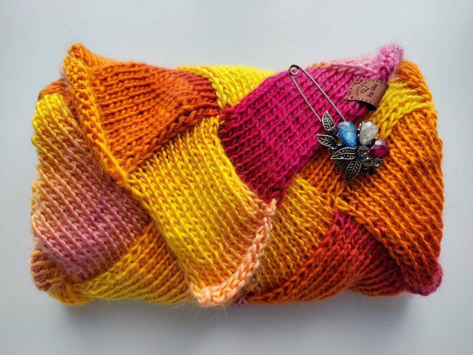 Chusta szal trójkątna handmade