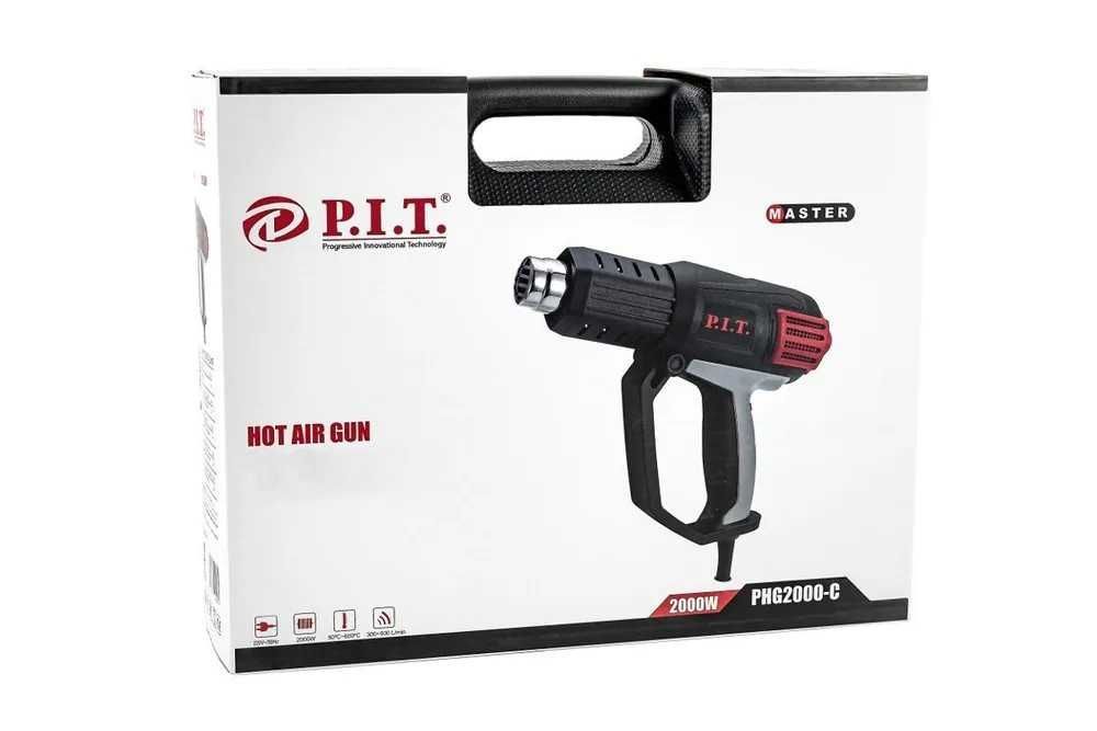 Технічний будівельний фен P.I.T. 2550 Вт 300-600 С 4 насадки кейс PL