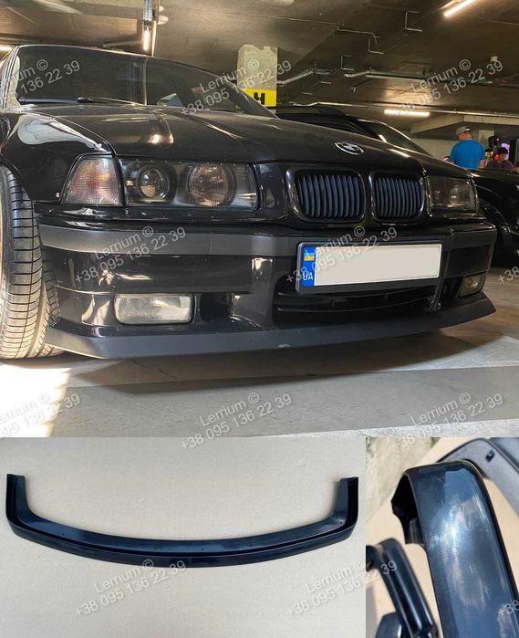 Акция Е36 губа GT стиля на М3 или рест дорест бампер, губа E36, губа E36 з дефектом, губа на сток бампер БМВ Е36