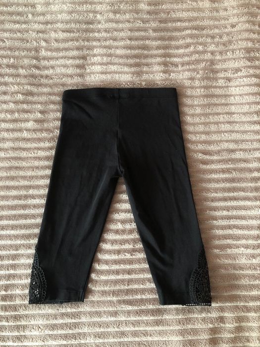 Legginsy 3/4 rybaczki czarne dla dziewczynki, rozmiar 110, C&A