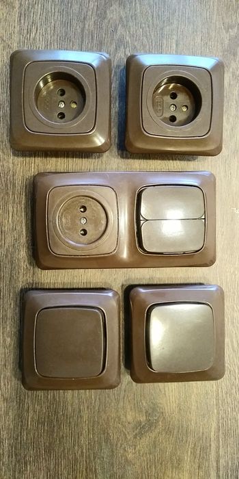 Zestaw gniazdka i wyłączniki 220v pod tynkowe