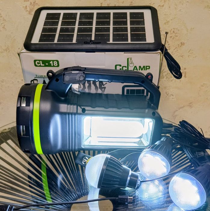 Ліхтар світлодіодний  CCLAMP CL-18 + Сонячна панель + 3 LED