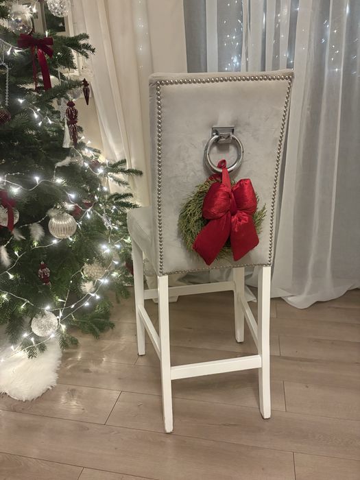 Hokery 2 sztuki szare / białe