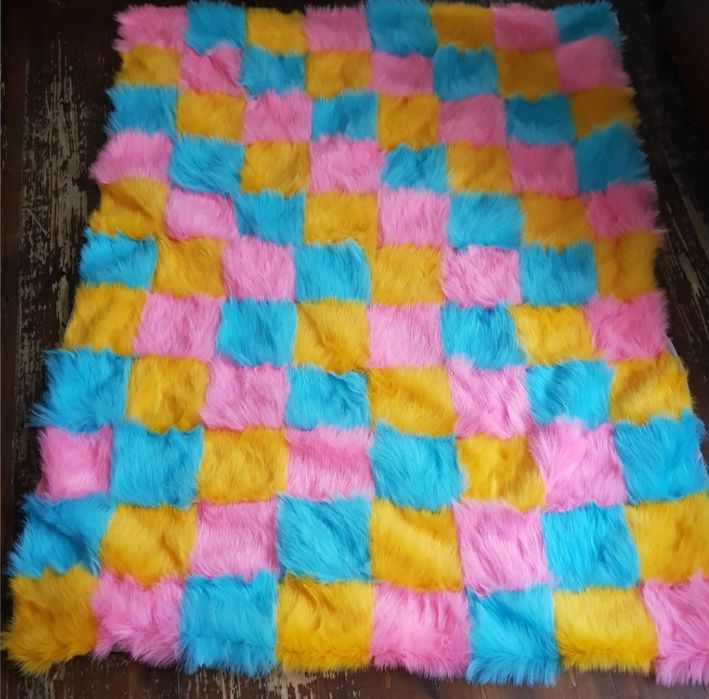 Koc narzuta patchwork futerko