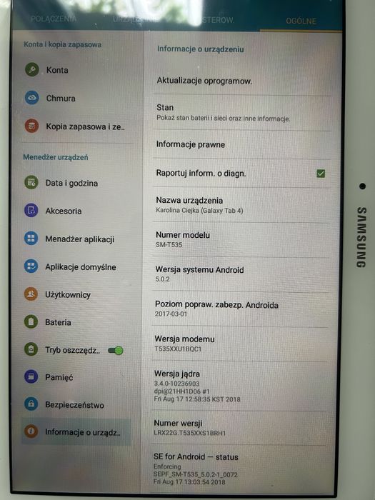 Tablet Samsung Galaxy Tab 4