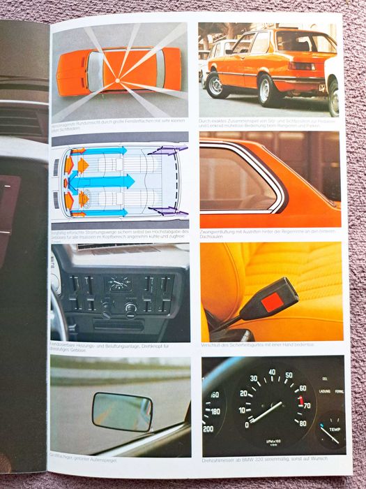 BMW 3 E21 - 1975 ( 316, 318, 320, 320i ) prospekt 51 lat ! 32 strony, stan BDB-