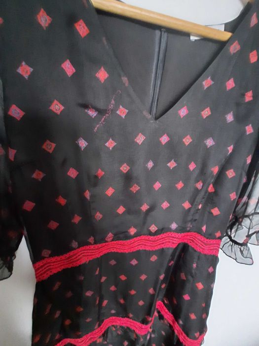 Sukienka jedwab 36 czarna