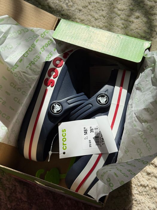 Crocs crocsy buty klapki granatowe mule Chodaki 28/29 dziecięce na basen