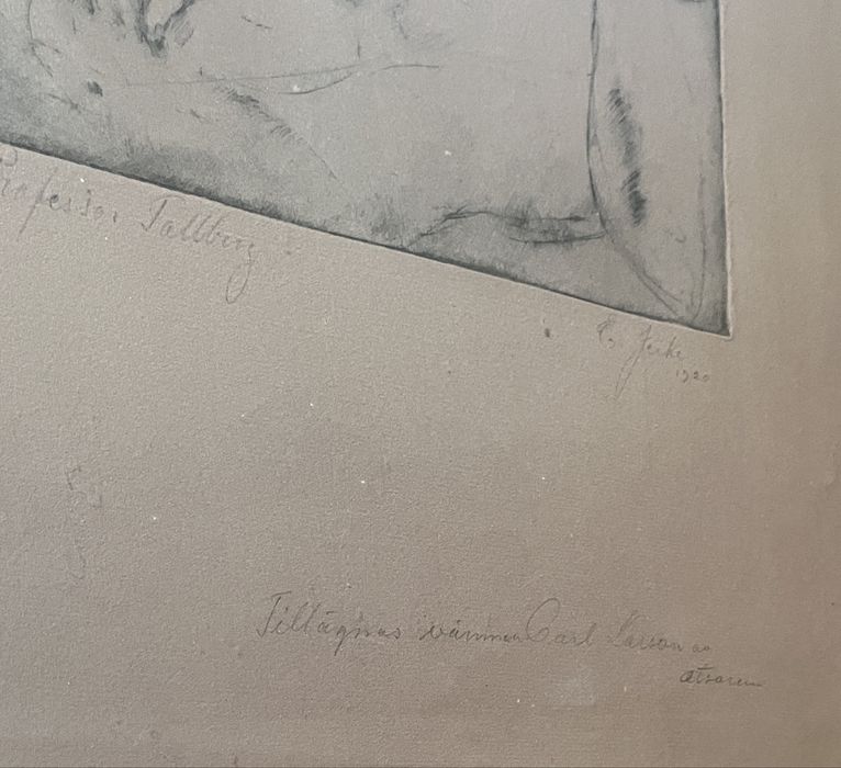 Akwaforta Erik Jerken wg Carla Larsona 1920r - prof. A. Tallberg