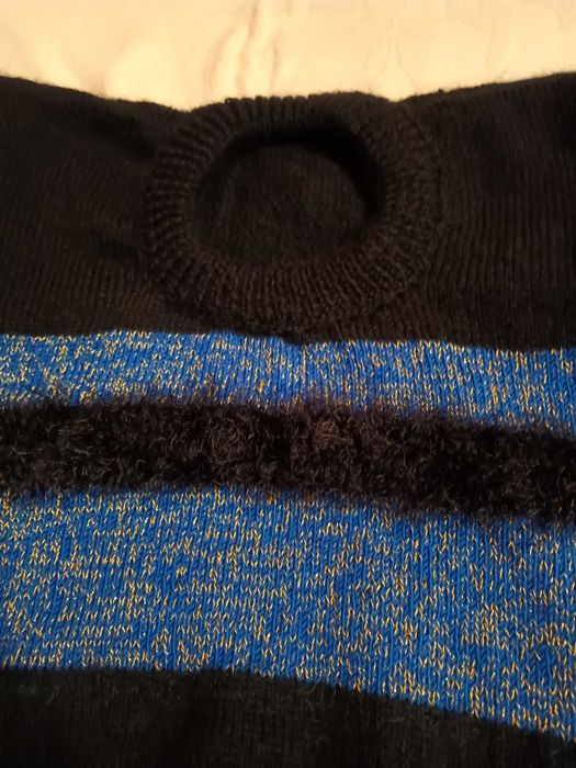 Sweter z krótkim rękawem robiony na drutach  rękodzieło M 38/40