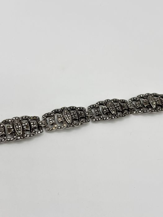 Srebrna bransoleta z czarnymi cyrkoniami