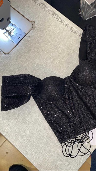 Корсет. Чорний глітер