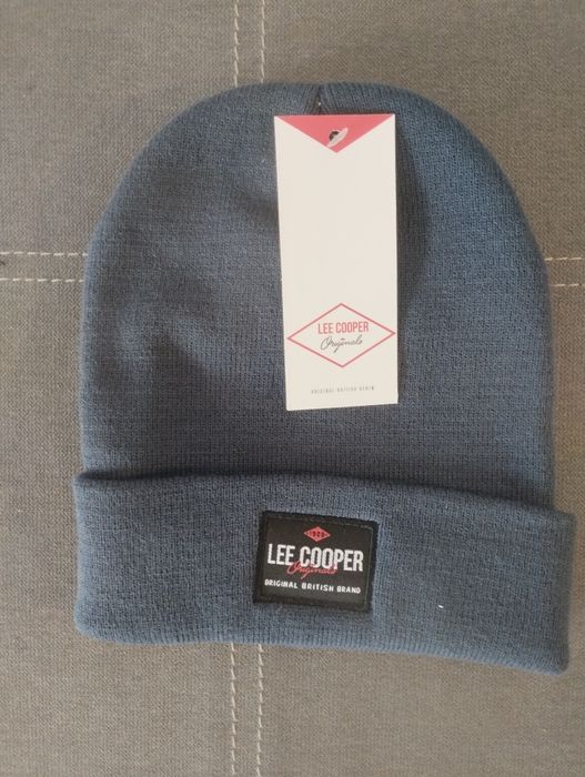 Czapka niebieska Lee Cooper nowa męska zimowa