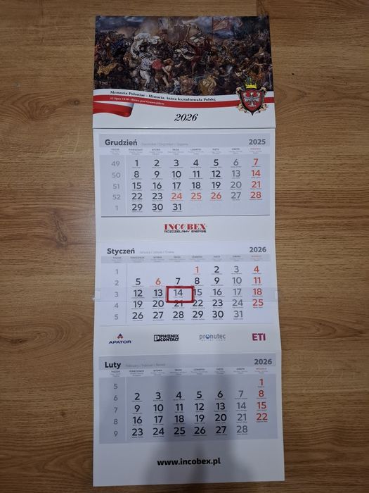 Kalendarz trójdzielny  2026