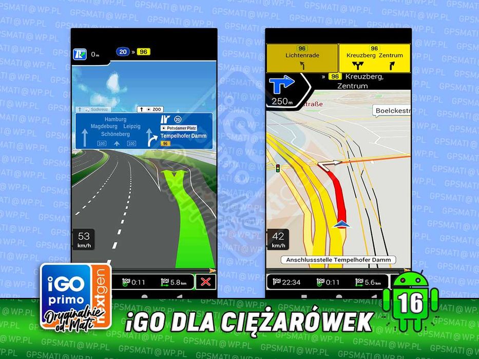 Aplikacja iGO Nextgen na Cieżarówki Nawigacja Mapy TIR Android 15 16