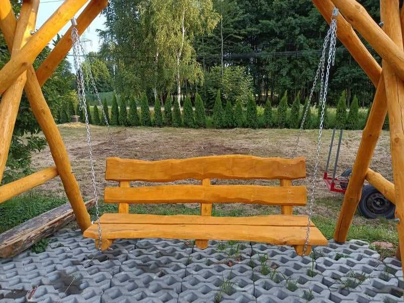 Huśtawka ogrodowa drewniana sosnowa