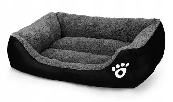 Лежанка пуф зимова м'яка для тварин котів собак р.L, чорна/сіра/зелена