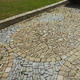 Kamień granitowy gabionowy, łupek granitowy żółto-szary