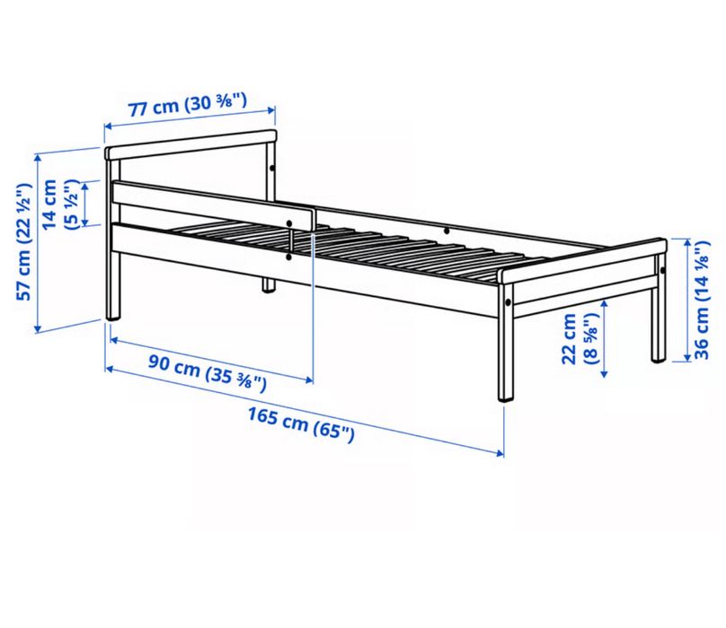 Cama ikea com barra de seguranca