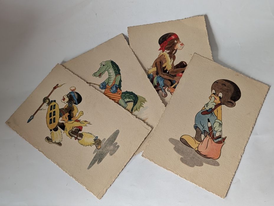 Lote 4 Estampas / Postais Infantis Vintage