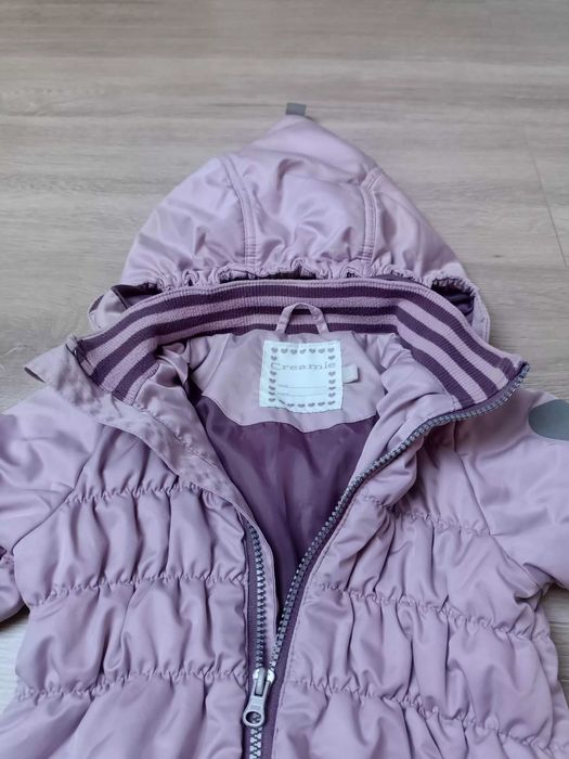 Płaszczyk przejściowy ocieplany suwak kieszenie kaptur 'Creamie' 104