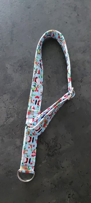 Nowa obroża półzaciskowa dla psa świąteczny wzór 2,5cm dł max 60 cm