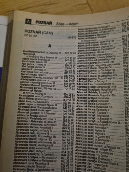 Książka telefoniczna woj poznańskiego z1997/8r.