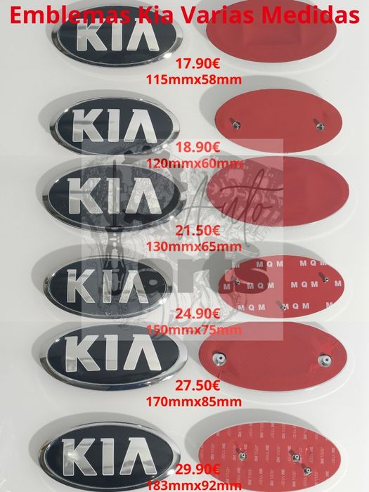 Emblema (Símbolo) Kia várias medidas