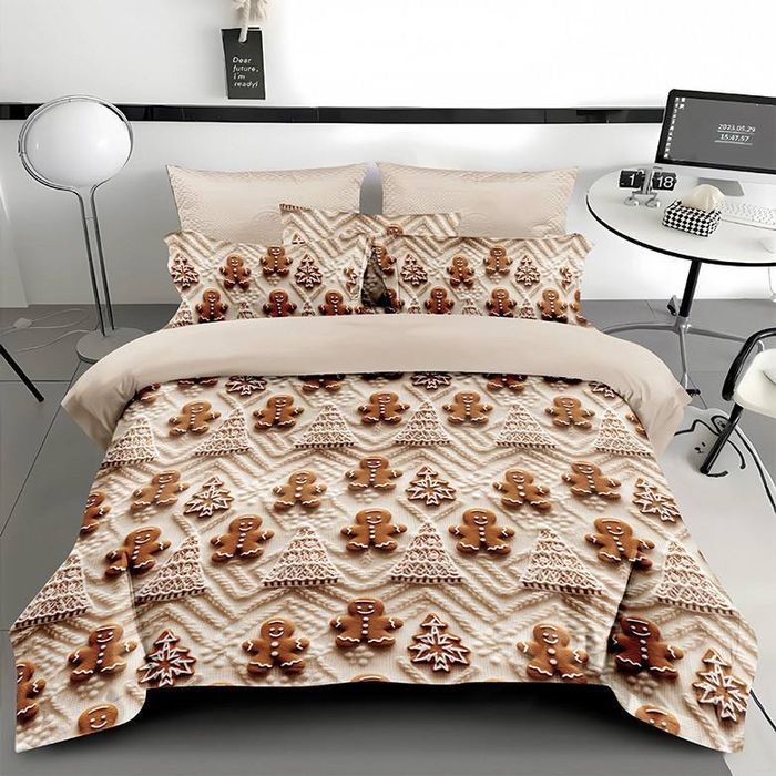 На подарунок! Новорічна святкова постільна білизна постель фланель 5D