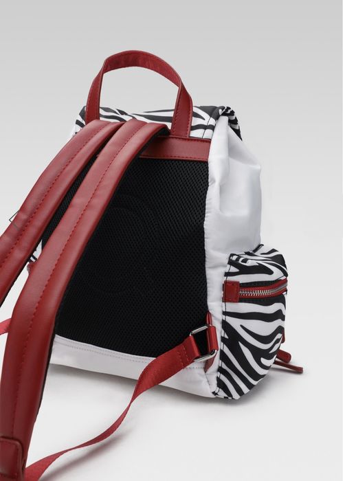 Plecak, zebra, w zebrę, czerwony, jak nowy