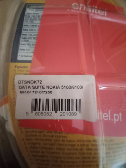 Software e cabo para passar dados de Nokia para Pc