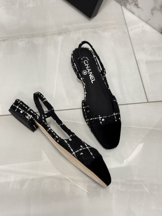 Czółenka Chanel Slingback Tweed