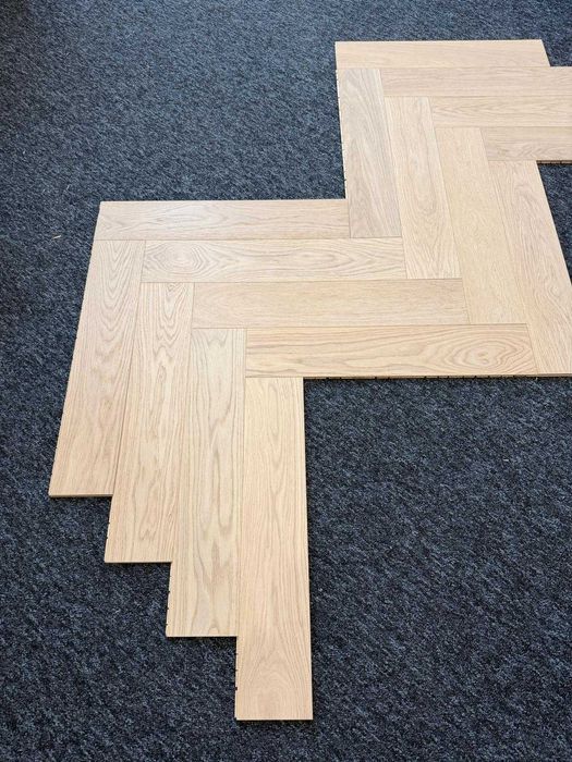 Jodełka klasyczna dębowa 11x100x600 Select Biały Olej / Lakier